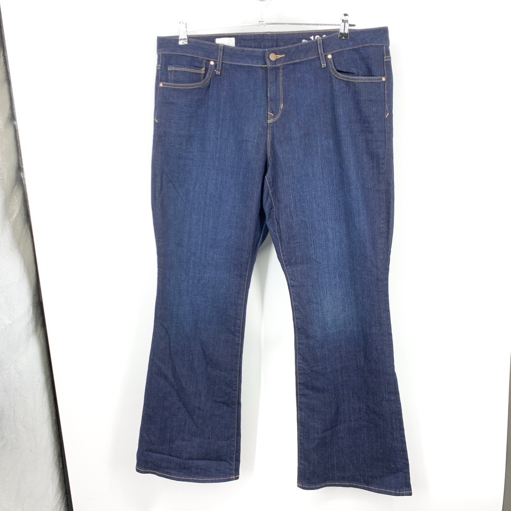 GAP Women Size 16 35 Jeans Dark Wash‎ Denim Pants Perfect Boot Cut Stretch High